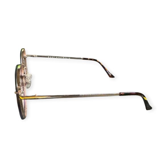 Quay Australia Jezabell Round Sunglasses 126 Gold Brown Frames Lenses Retro main image 4